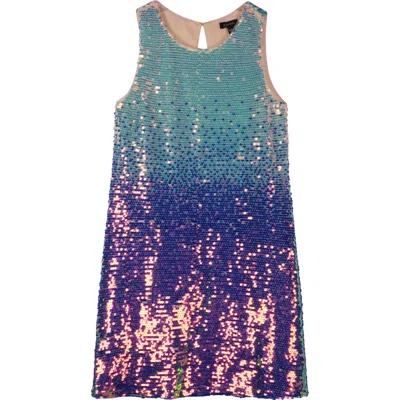 Zunie Kids' Ombré Sequin Party Dress In Blue