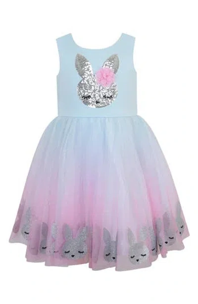 Zunie Kids' Ponte Sequin Bunny Tutu Dress In Multi