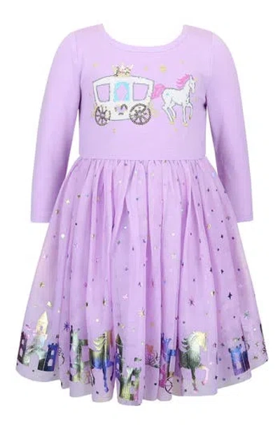 Zunie Kids' Princess Long Sleeve Tutu Dress In Purple