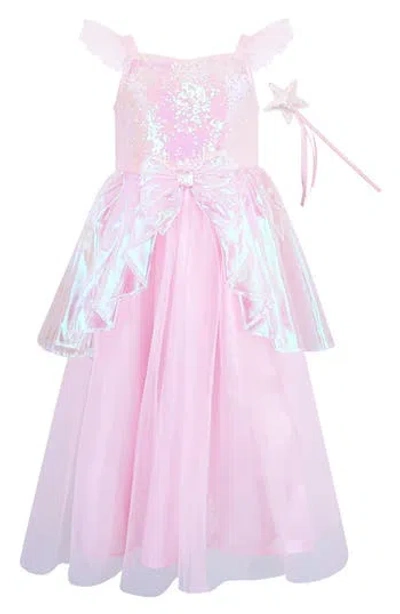 Zunie Kids' Princess Sequin Dress & Wand Set In Pink