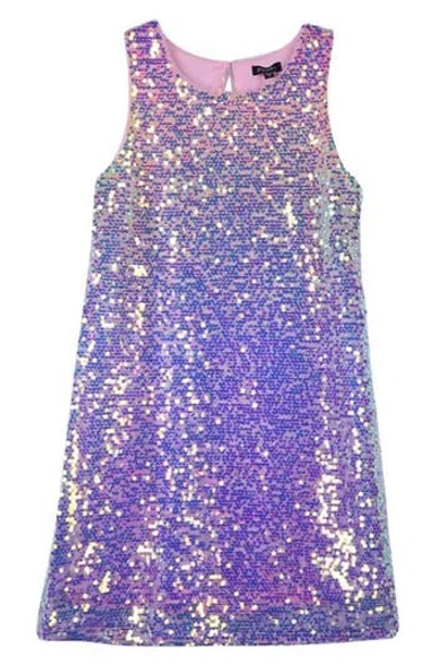 Zunie Kids' Rainbow Sequin Shift Dress In Pink Multi | ModeSens