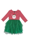 Zunie Kids' Santa Appliqué Dress In Multi
