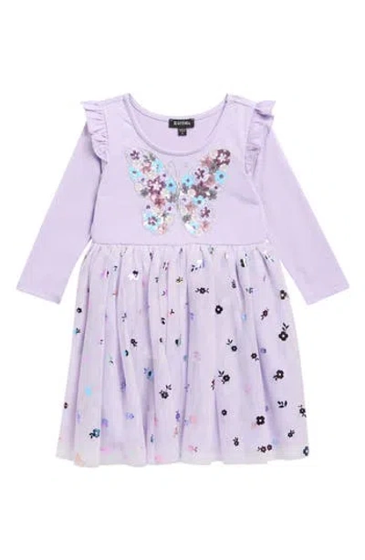 Zunie Kids' Sequin Butterfly Tutu Dress In Purple