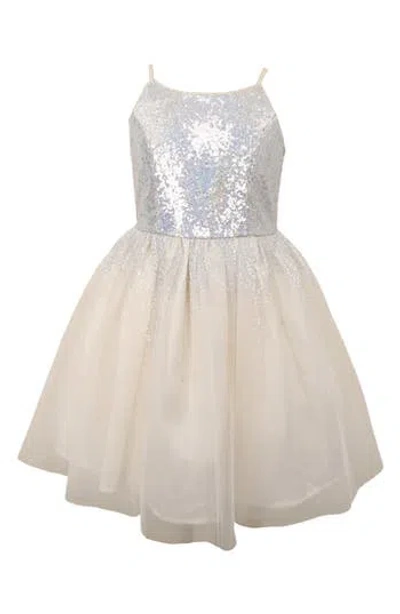 Zunie Kids' Sequin Dress In Neutral