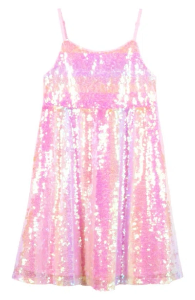 Zunie Kids' Sequin Dress In Pink Multi