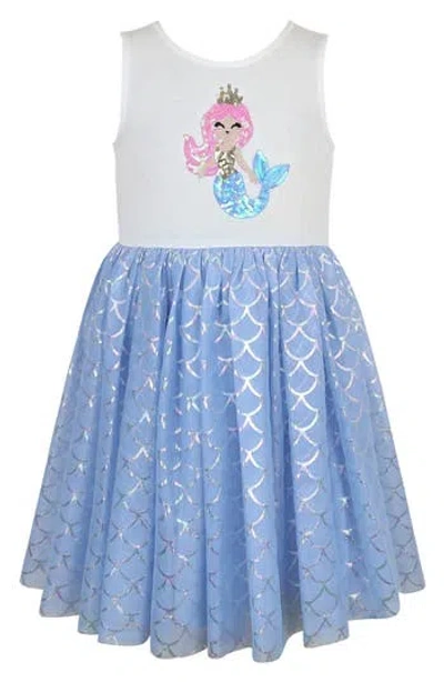 Zunie Kids' Sequin Embellished Mermaid Tutu Dress In Blue