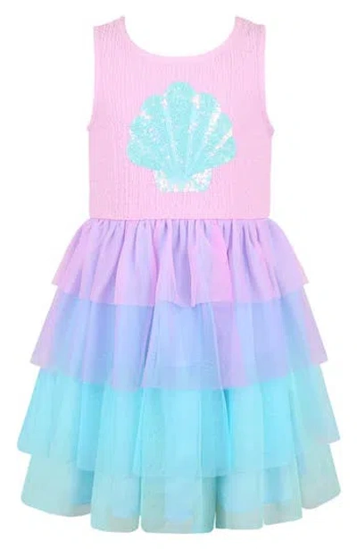 Zunie Kids' Sequin Seashell Tutu Dress In Multi