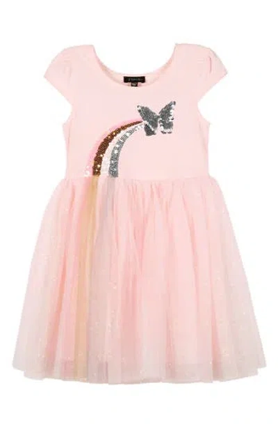 Zunie Kids' Sequin Tulle Dress In Blush/multi