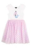 Zunie Kids' Sequin Tulle Dress In Ivory/orchid
