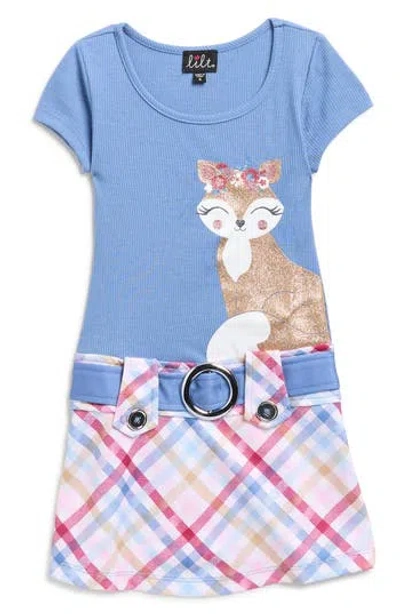 Zunie Kids' Short Sleeve Twofer Dress In Blue