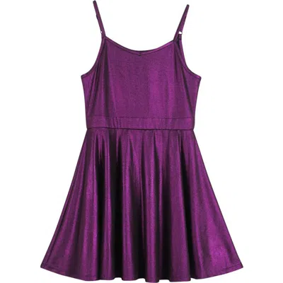 Zunie Kids' Skater Dress In Purple