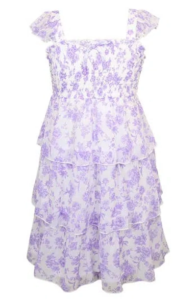 Zunie Kids' Sleeveless Chiffon Dress In Purple