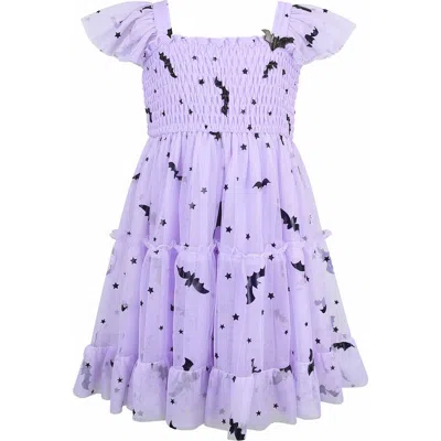 Zunie Kids' Smocked Bat Wing Dress In Purple