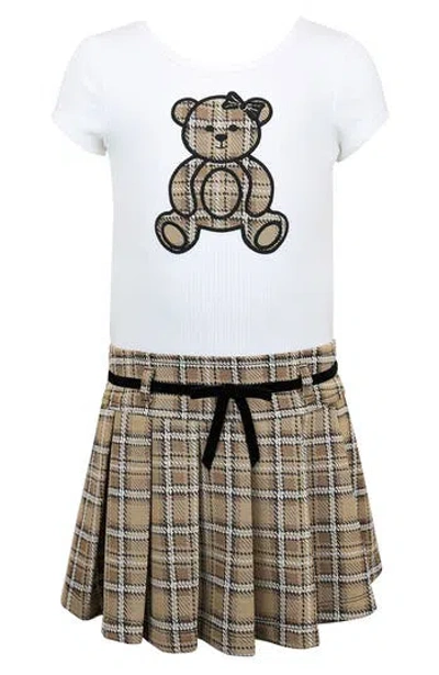 Zunie Kids' Teddy Marsha Dress In Brown