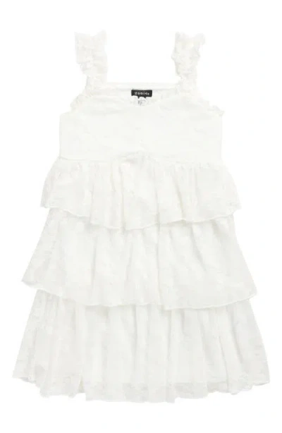 Zunie Kids' Tiered Lace Dress In White