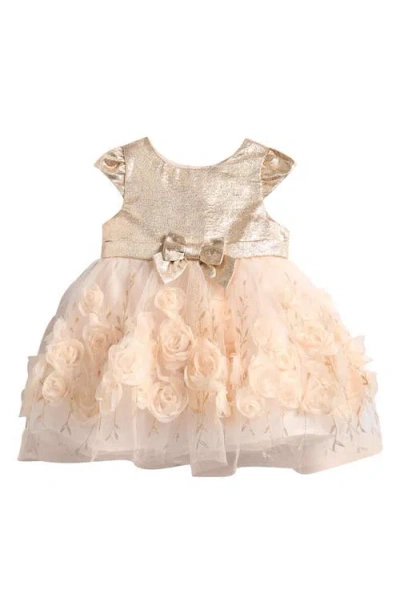 Zunie Babies'  Metallic Brocade & Tulle Party Dress In Multi