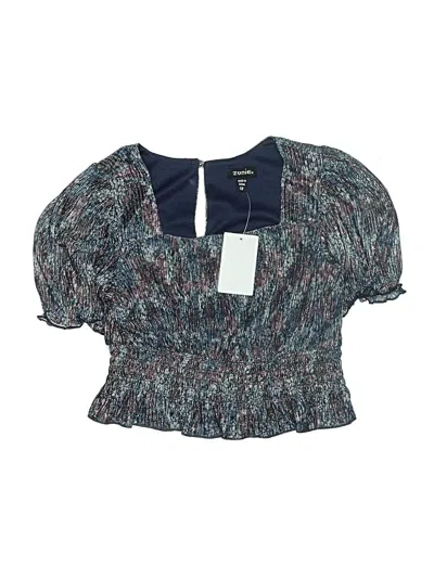 Zunie Kids' Short Sleeve Blouse In Blue