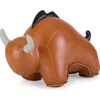 Zuny Bull Buloo Faux Leather Bookend In Brown