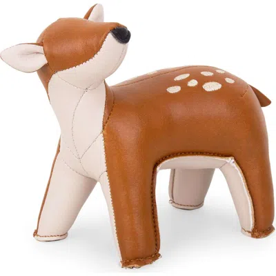 Zuny Deer Luke Faux Leather Paperweight In Brown