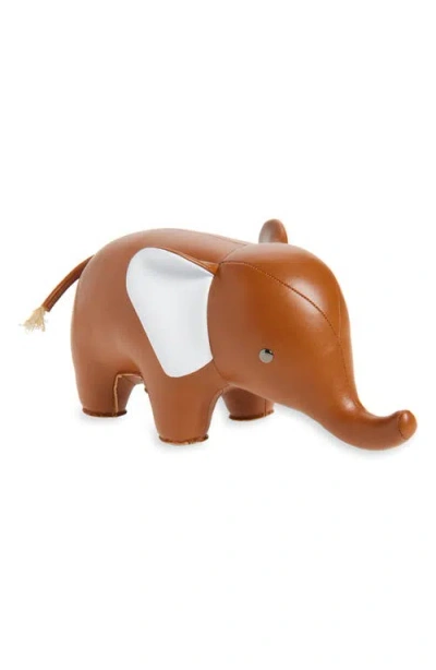 Zuny Elephant Bookend In Brown