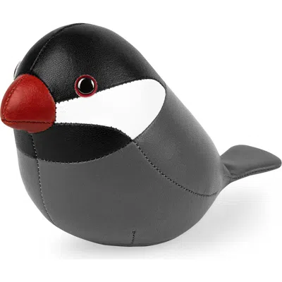 Zuny Java Sparrow Faux Leather Paperweight In Black