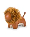Zuny Lion Lino Bookend In Tan + Wheat