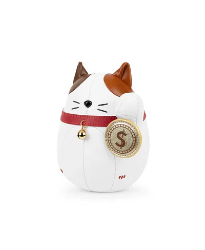 Zuny Lucky Cat Fu Paperweight In White