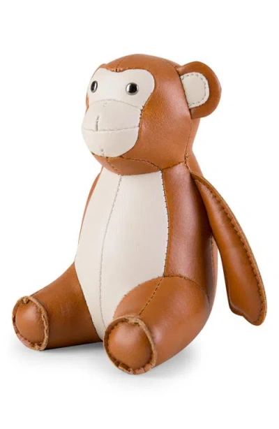 Zuny Monkey Faux Leather Paperweight In Multi