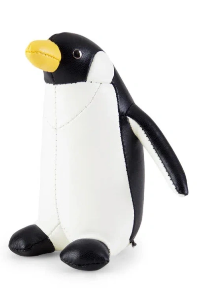 Zuny Penguin Faux Leather Paperweight In Multi