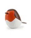 Zuny Robin Bird Paperweight In Brown + Orange