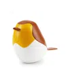 Zuny Robin Bird Paperweight In Tan + Ochre Yellow