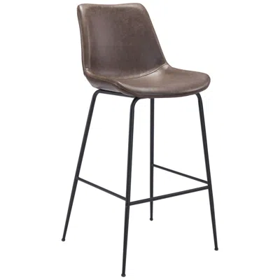 Zuo 22.2lx20.9wx43.1h Byron Bar Chair Brown