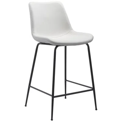 Zuo 22.2x20.1x38.6 Byron Counter Chair White