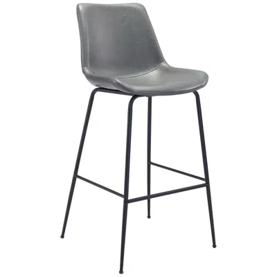 Zuo 22lx21.3wx43.3h Byron Bar Chair Gray