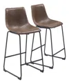 Zuo 35" Each, Set Of 2 Steel, Polyurethane Smart Counter Chair