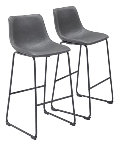 Zuo 39" Each, Set Of 2 Steel, Polyurethane Smart Bar Chair