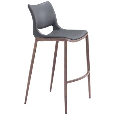 Zuo 40.6x20.9x40.6 Ace Bar Chair Graywalnut