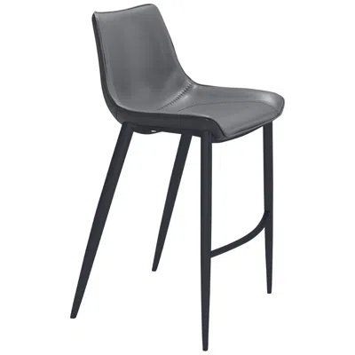 Zuo 42.5x20.5x43.3 Magnus Bar Chair Gray
