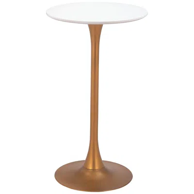 Zuo Auray Bar Table White & Gold