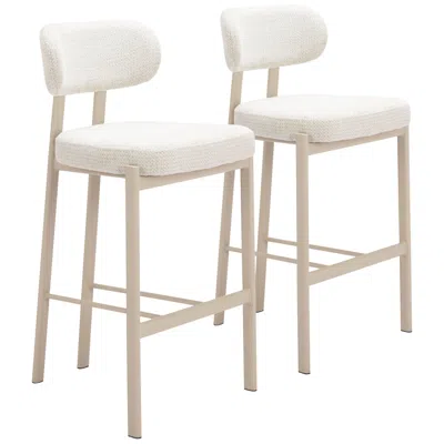 Zuo Aurea Barstool (set Of 2) Light Gray