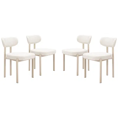 Zuo Aurea Dining Chair (set Of 4) Light Gray In White