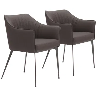 Zuo Belmont Dining Chair (set Of 2) Brown