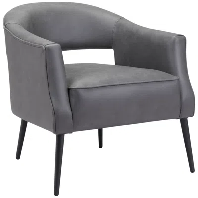 Zuo Berkeley 27 1/4" Wide Vintage Gray Faux Leather Accent Chair
