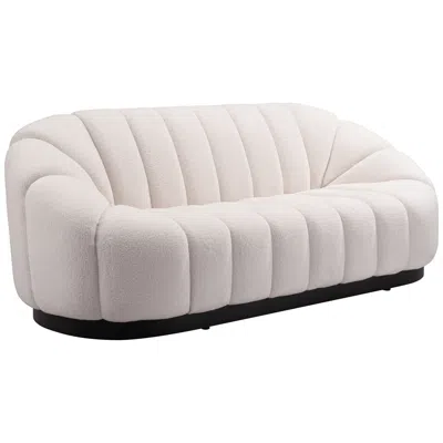 Zuo Bhutan 84 3/4" Wide Cream Tufted Fabric Modern Sofa