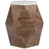 Zuo Bisel Side Table White & Walnut In Brown