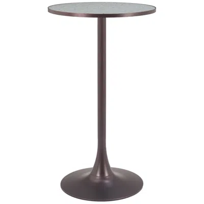 Zuo Bite 23 3/4" Wide Gray And Black Round Bar Table