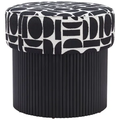 Zuo Boto Storage Ottoman Black & White