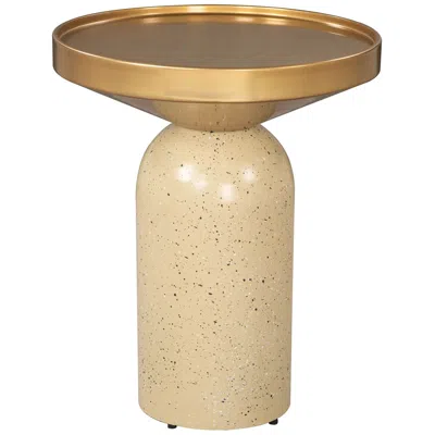 Zuo Cendre Side Table Gold & Beige