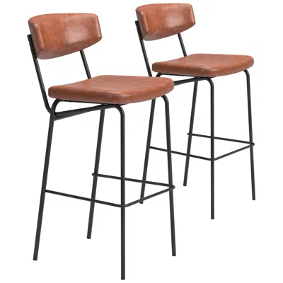 Zuo Charon Barstool Vintage Brown