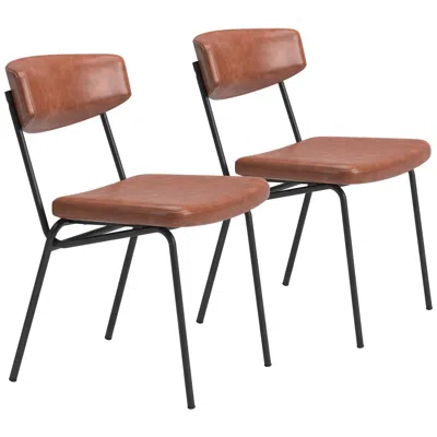 Zuo Charon Dining Chair (set Of 2) Vintage Brown